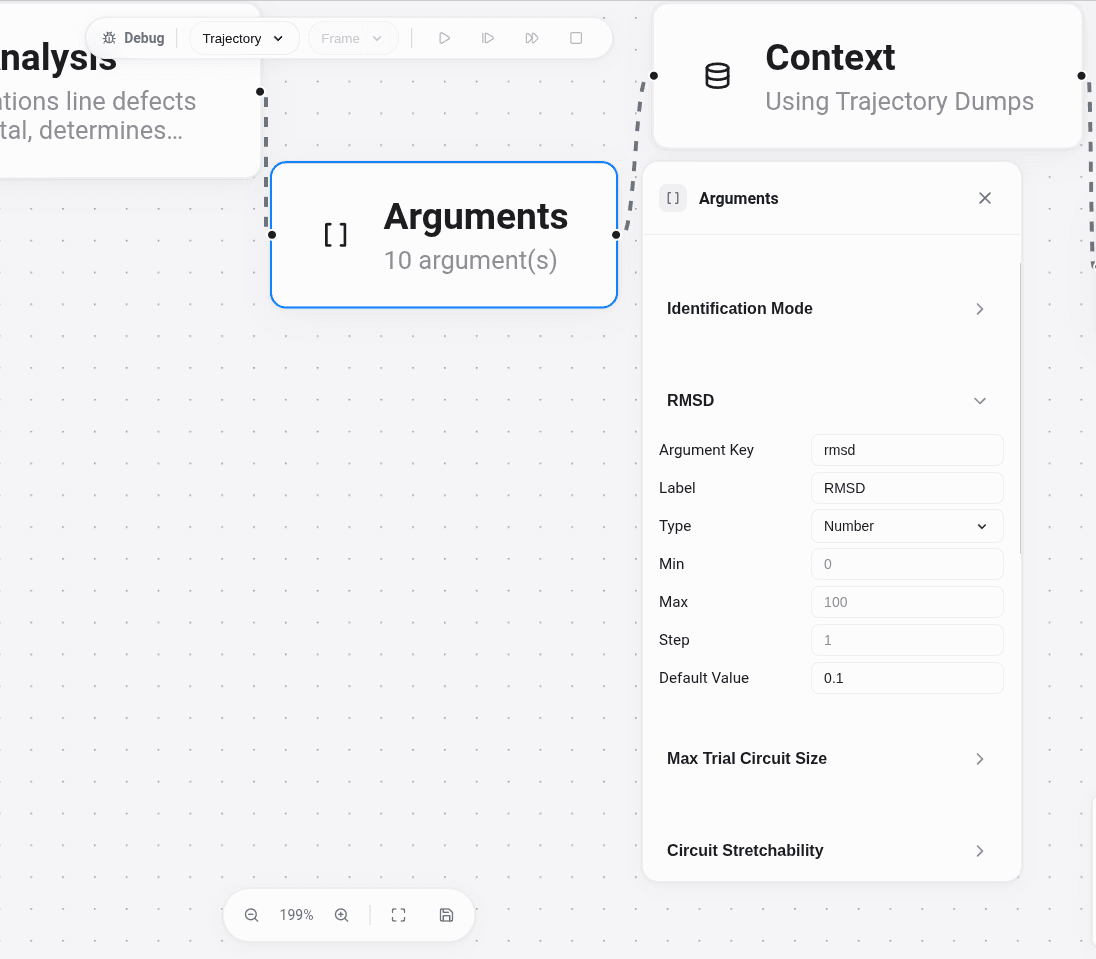 Arguments node configuration