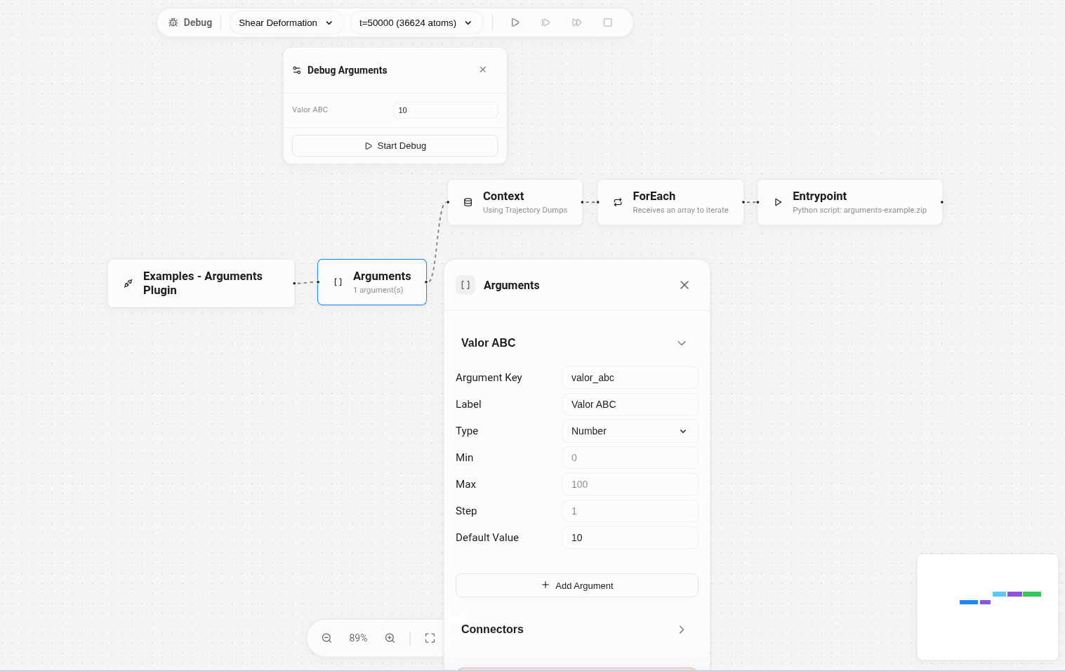 Arguments plugin example