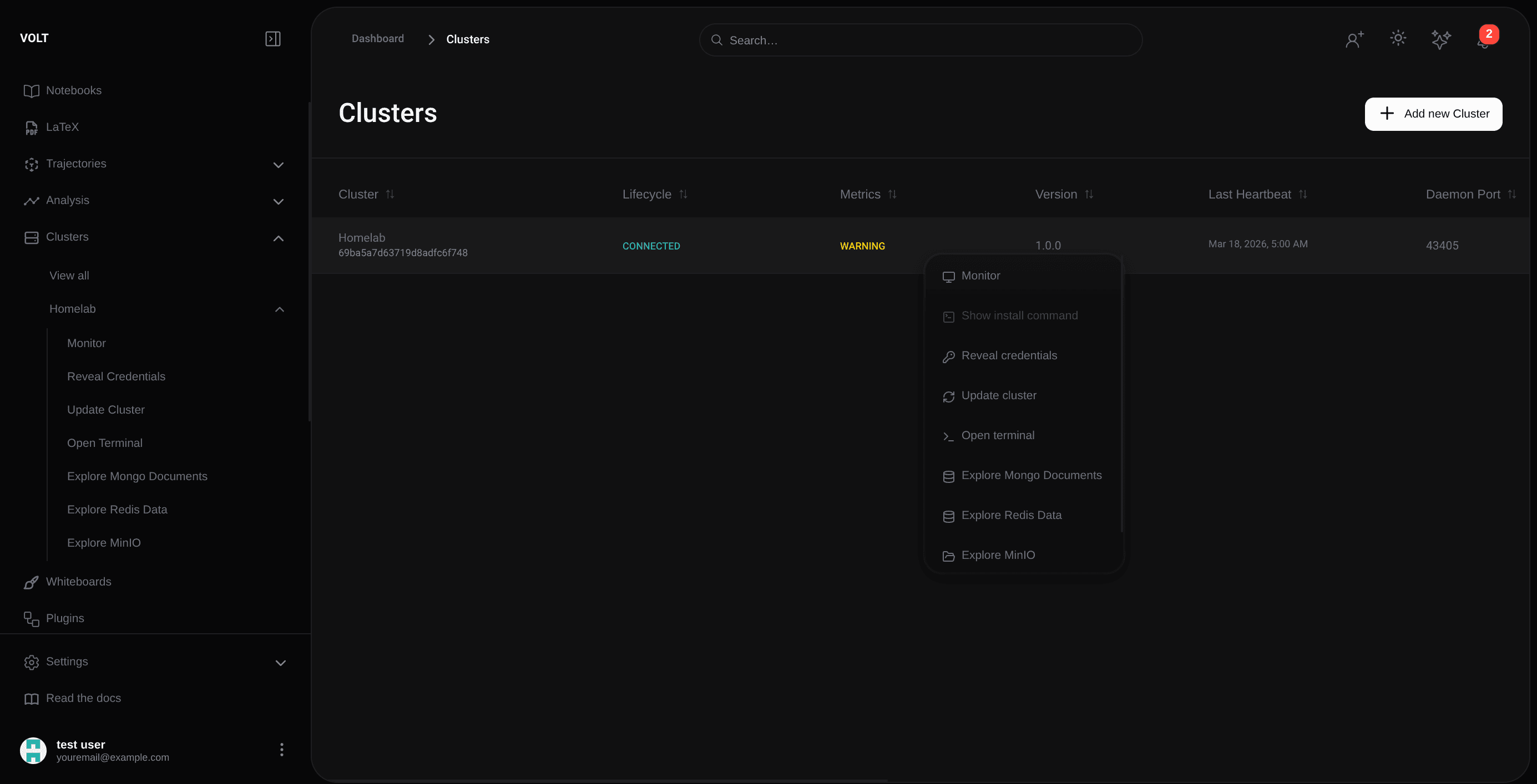 Cluster Listing