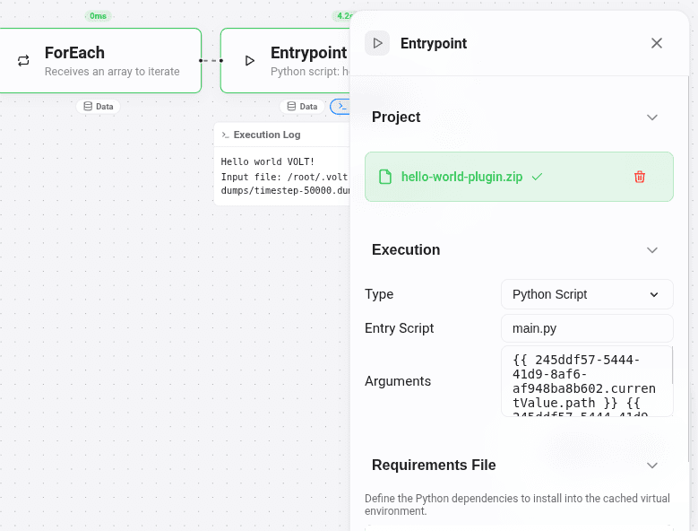 Hello World entrypoint configuration