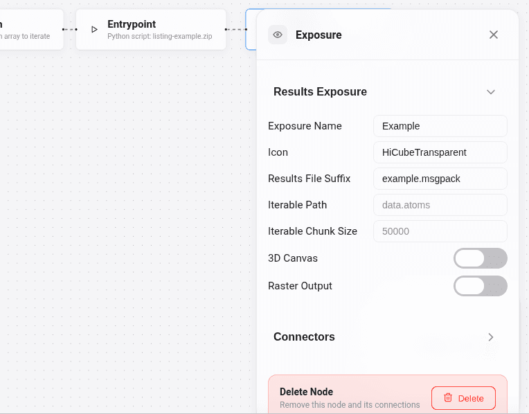 Listing Example exposure configuration
