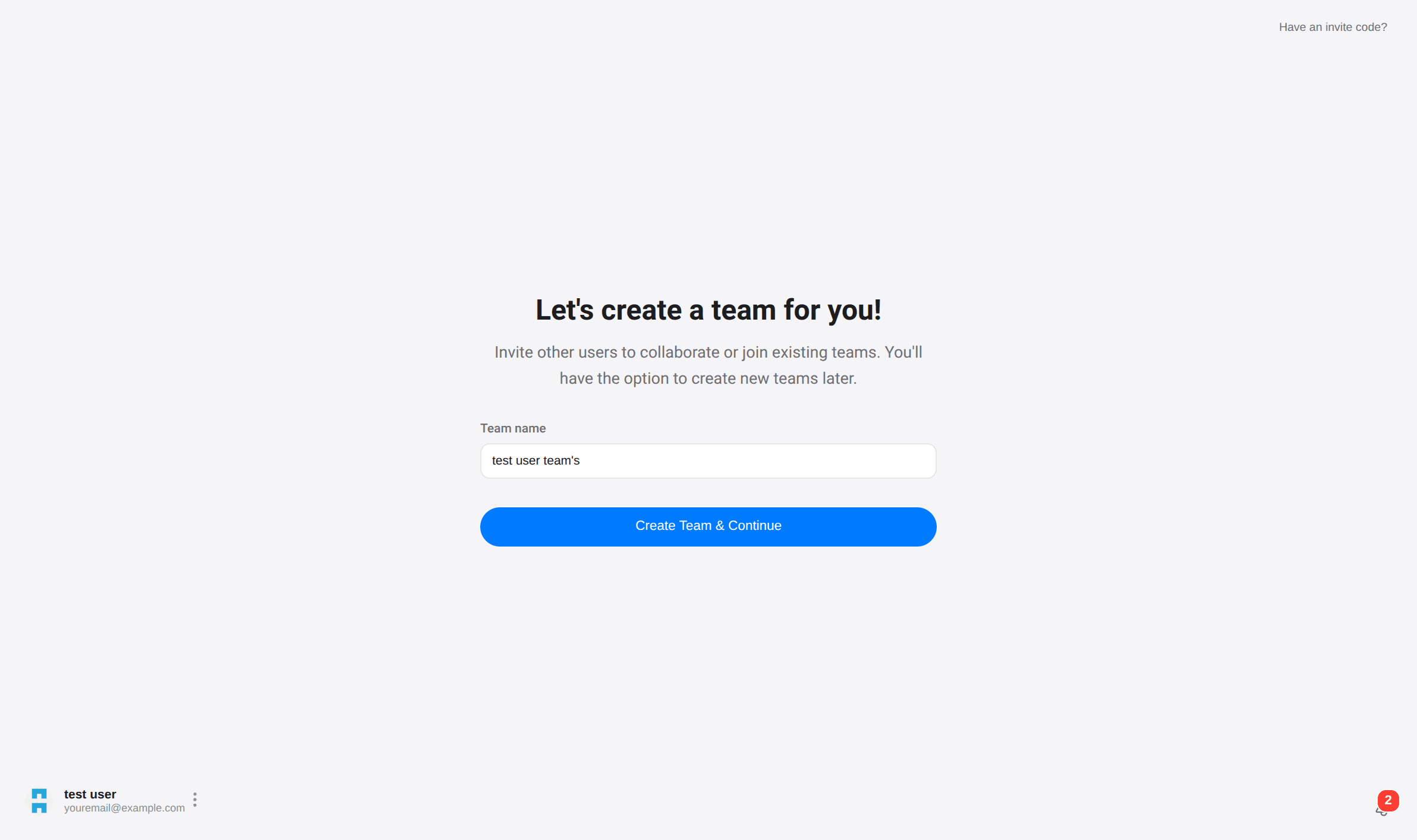 Team creation