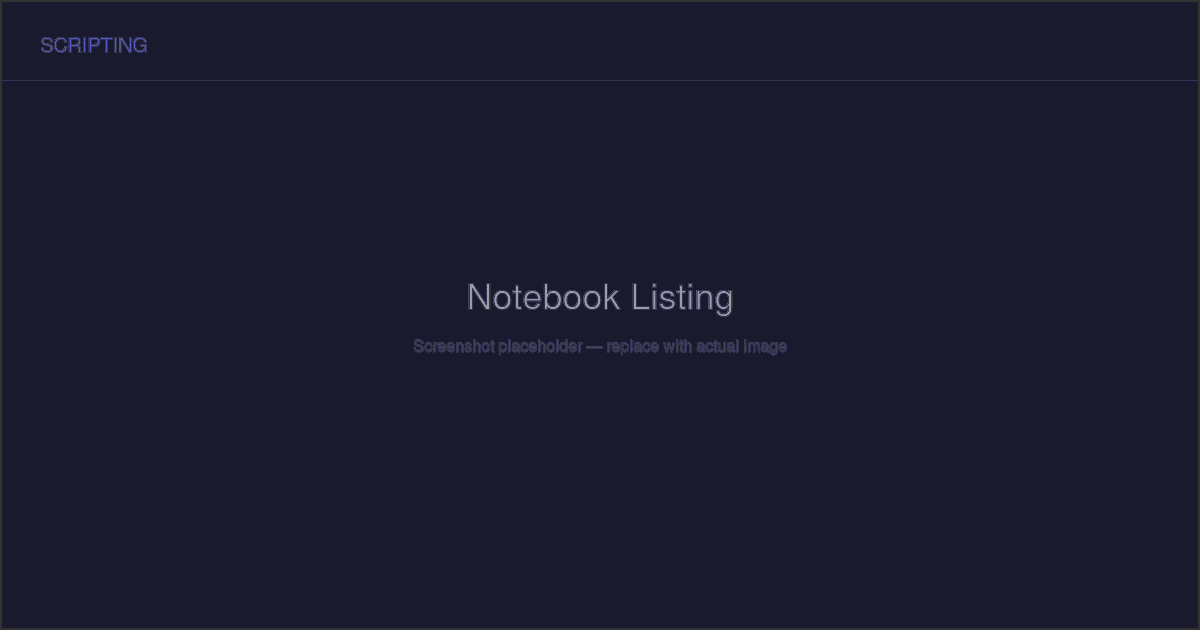Notebook Listing