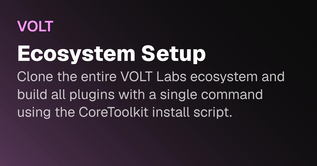 Ecosystem Setup